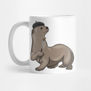 Otter Painting Paint brush Mug